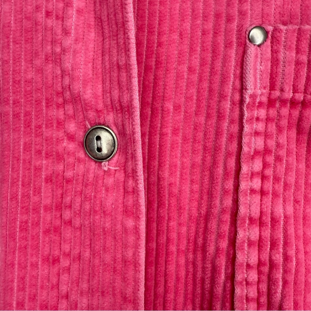 Roaman’s pink corduroy button up Shacket size Large - Picture 3 of 7